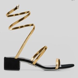RENE CAOVILLA Copper Snake Suede Sandals